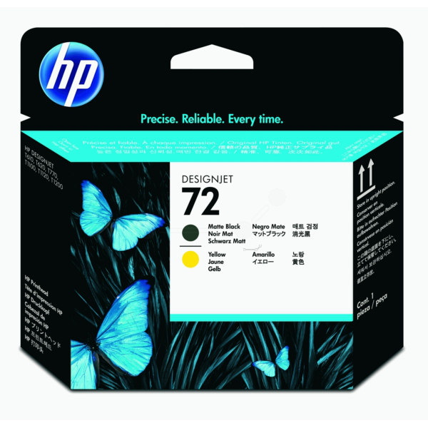 ГЛАВА (PRINTHEAD) ЗА HEWLETT PACKARD Designjet T610/T1100 MFP - Matte black + Yellow Head - /72/ - PN C9384A