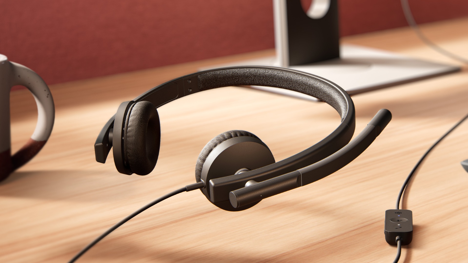 Слушалки Logitech Headset H570e Mono MS USB-A / 981-001426 Black - PN 981-001426