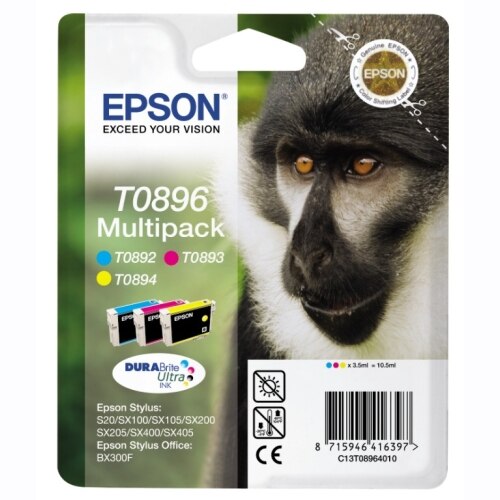 КОМПЛЕКТ 3 ГЛАВИ ЗА EPSON STYLUS S 20/SX 100/105/200/205/400/405/BX 300F - MULTI PACK - C/M/Y - PN C13T08964010