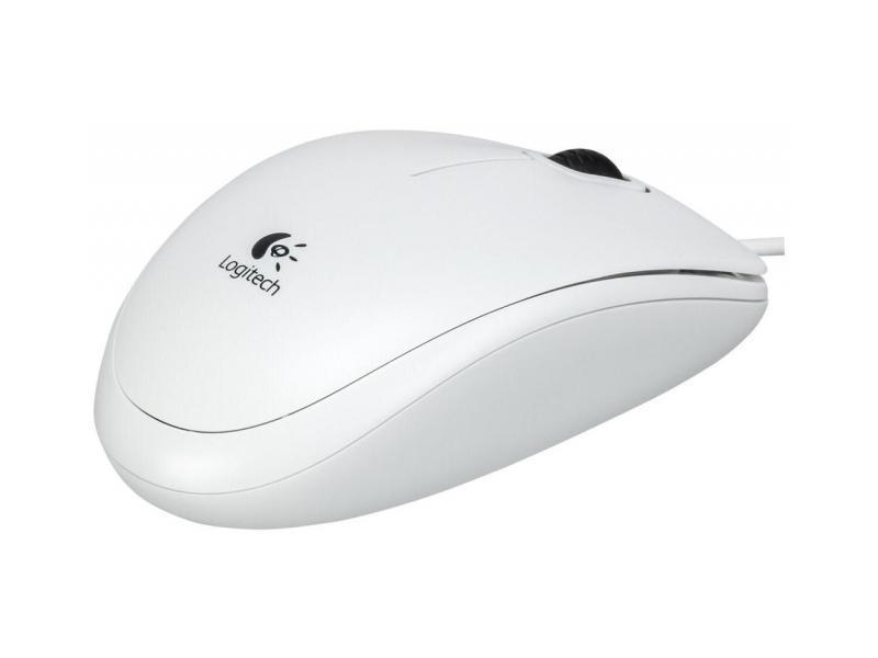 МИШКА LOGITECH B100 - Optical USB Mouse, USB Type-A - Жична - White - PN 910-003360