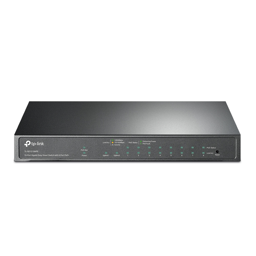 Суич TP-LINK Switch TL-SG1210MPE / TL-SG1210MPE - Black - PN TL-SG1210MPE