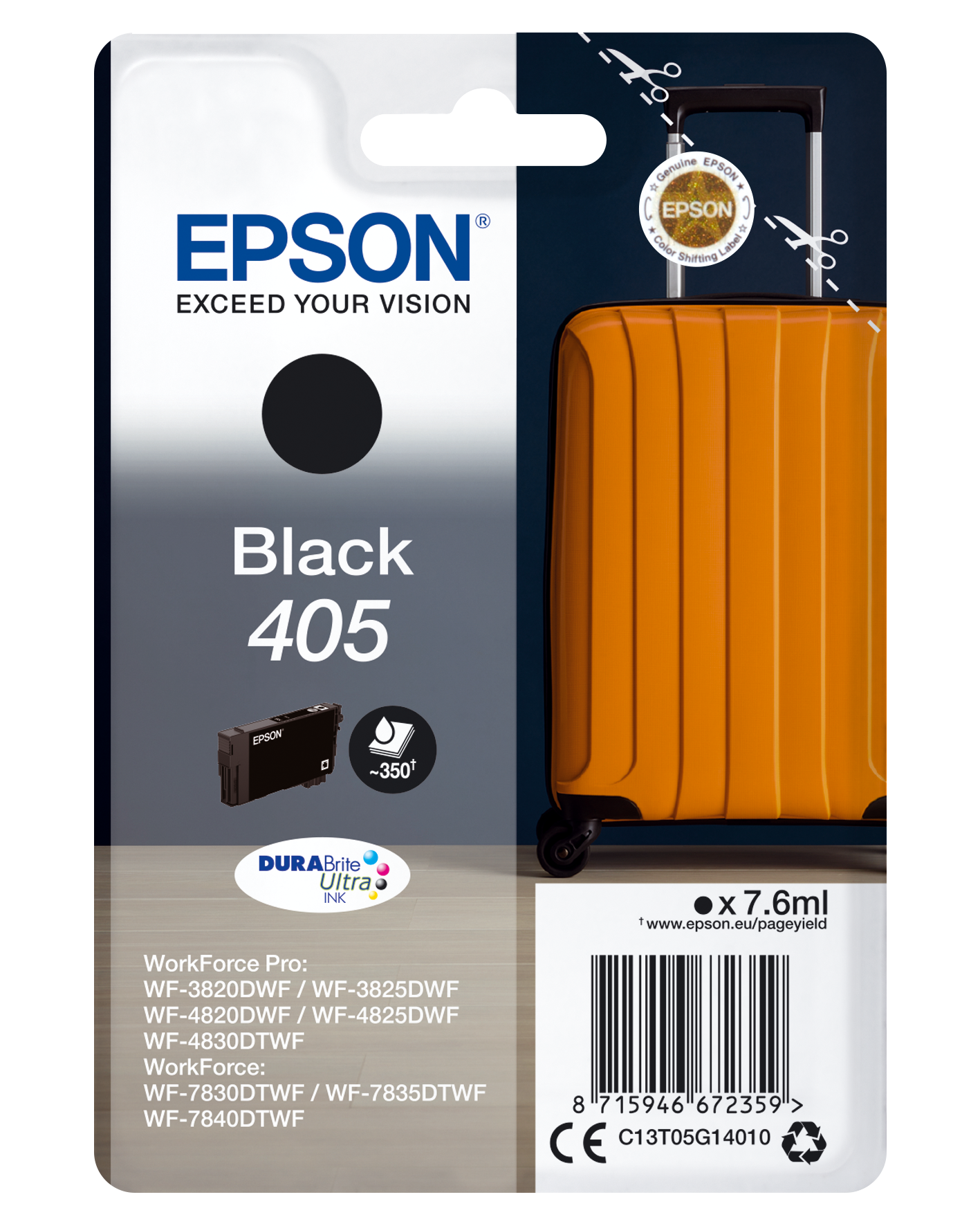 Глава за Epson WorkForce Pro WF-4800/WF-3800/WF-7800 Series - Ink - /405/ / C13T05G14010 - Black - PN C13T05G14010