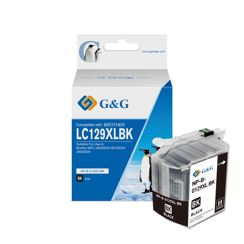 ГЛАВА ЗА BROTHER MFC J6720DW/J6520DW/J6920DW - HIGH CAPACITY - Black - LC129XLBK (LC-129XLBK) - PN NP-B-0129XLBK - G&G