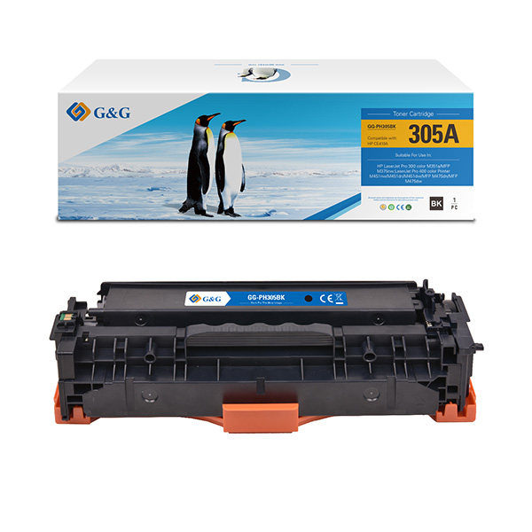 КАСЕТА ЗА HP Color Laserjet PRO 300/400 Color Printer/MFP series - Black - /305A/ - CE410A - PN NT-CH305QFBK/PH305BK - G&G