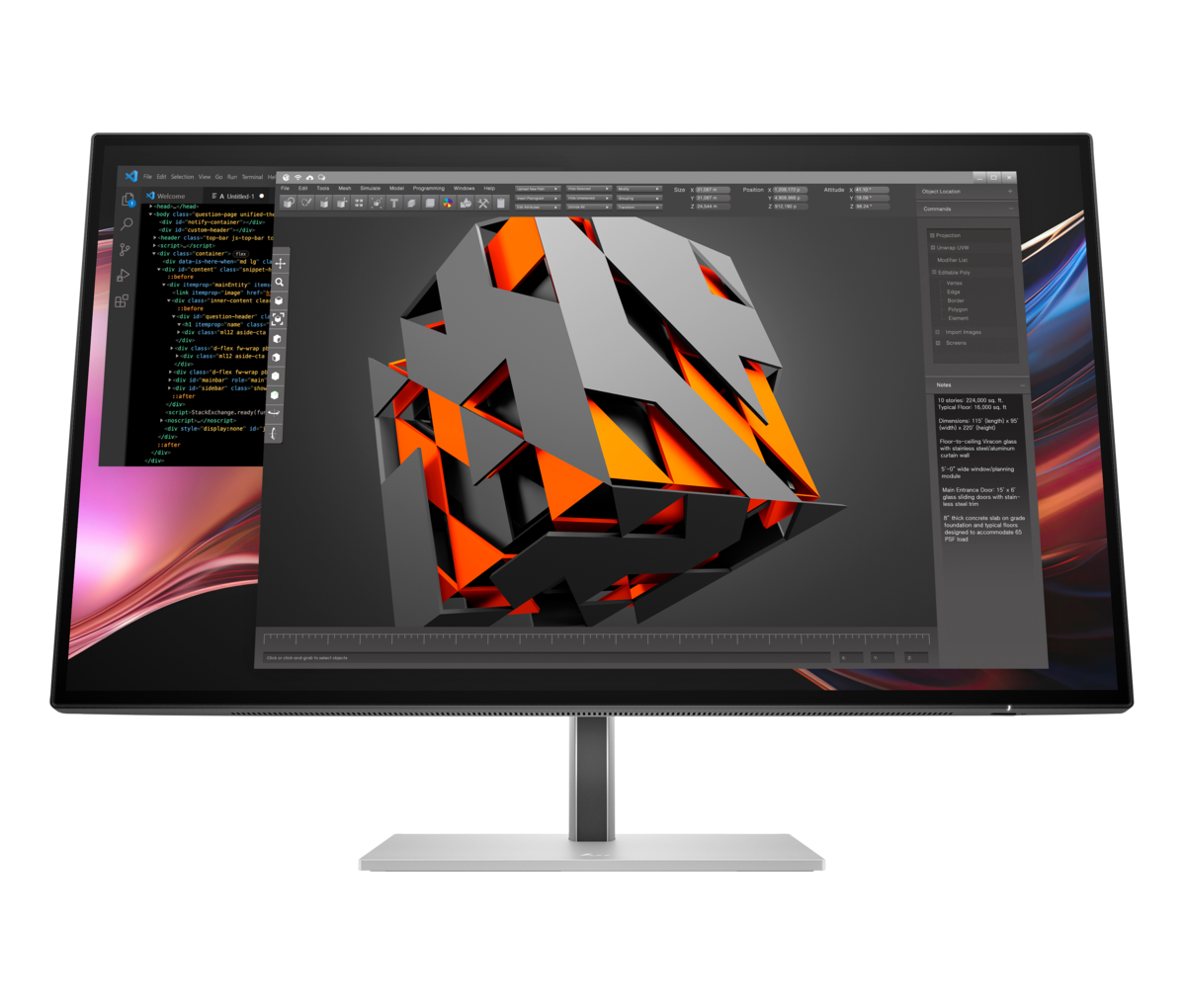 Монитор 27" HP Monitor 8J9E6UT / 8J9E6UT#ABB Silver/Black - PN 8J9E6UT#ABB