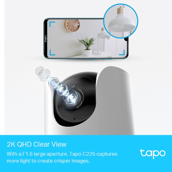 Камера за видеонаблюдение TP-LINK Surveillance camera C225 / Tapo C225 - White - PN Tapo C225