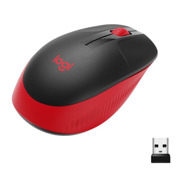 МИШКА LOGITECH M190 - wireless mouse, RF Wireless, Alkaline - Wireless / Безжична - Red - PN 910-005908
