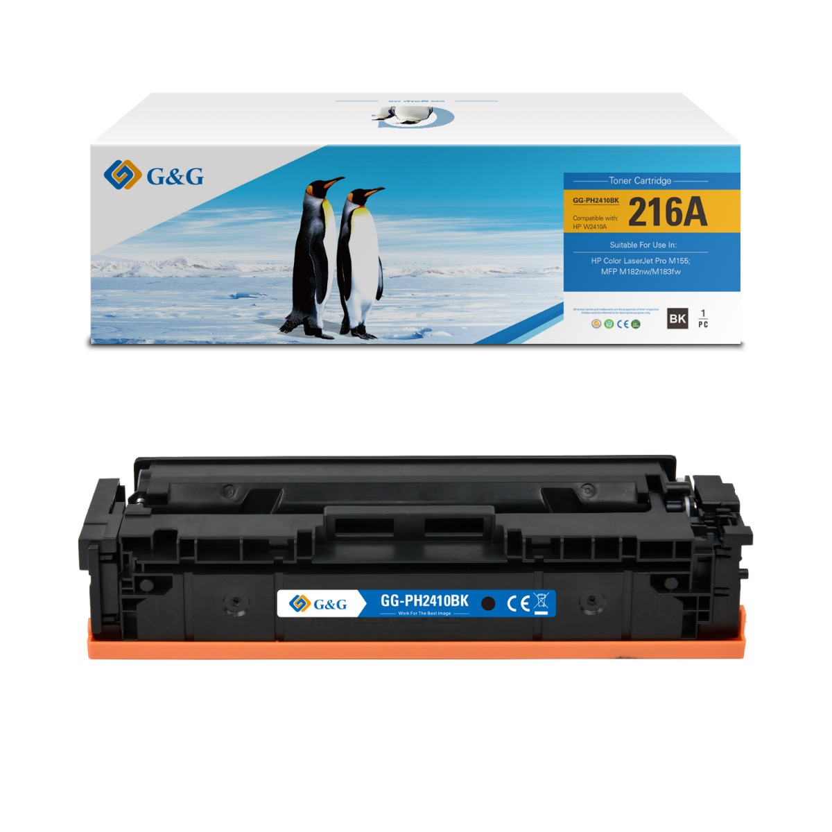 КАСЕТА ЗА HP Color Laserjet PRO M155/MFP M182nw/M183fw - Black - /216A/ - W2410A - PN NT-PH2410BK - G&G 