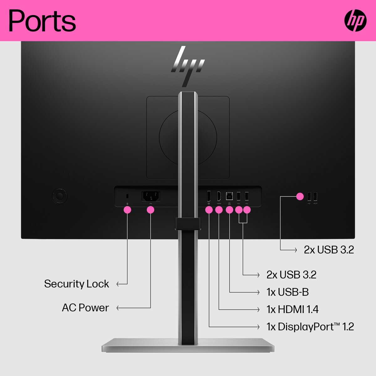 Монитор HP Monitor 6N6E6AA / 6N6E6AA#ABB Silver/Black (23.8 ") - PN 6N6E6AA#ABB