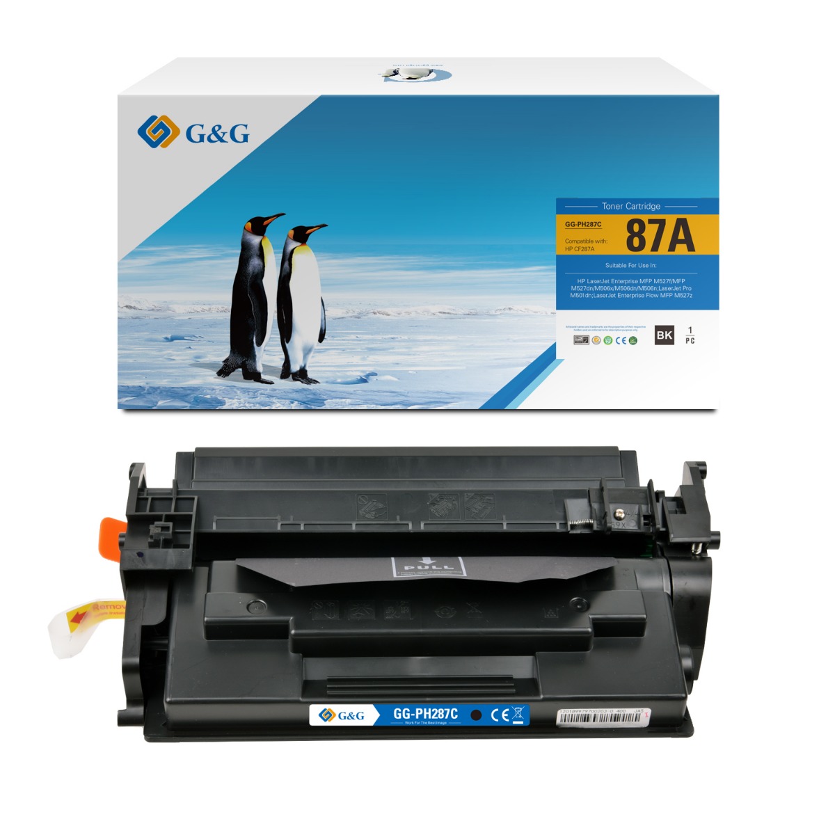 КАСЕТА ЗА HP LaserJet Enterprise Pro M506N/M506DN/M506X - WITH CHIP / С ЧИП - Black -  /87A/ - CF287A - PN NT-PH287C - G&G 