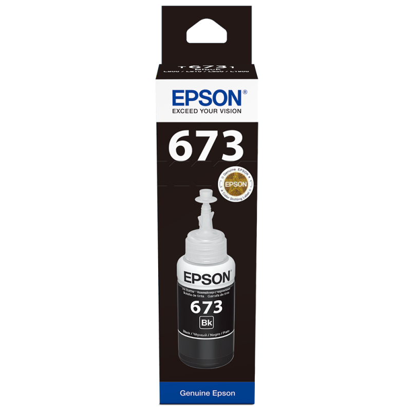БУТИЛКА МАСТИЛО ЗА EPSON EcoTank L800/L810/L850/L1800/L805 - Ink Bottle - Black - /673/ - T6731 - PN C13T67314A 