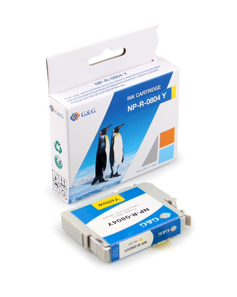 ГЛАВА ЗА EPSON STYLUS PHOTO R 265/360/RX 560/585/685/P 50/PX 650/660/700/710/720/800/810 - Yellow - T0804Y - G&G