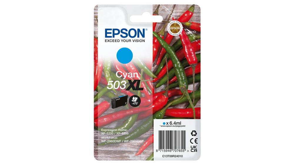 Глава за Epson WorkForce WF-2960/Expression Home XP-5200 Series - Ink - /503XL/ / C13T09R24010 - Cyan - XL - PN C13T09R24010