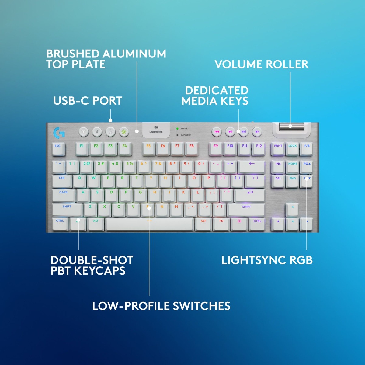 Гейминг клавиатура Logitech Keyboard G915 X Lightspeed TKL / 920-012737 White - PN 920-012737