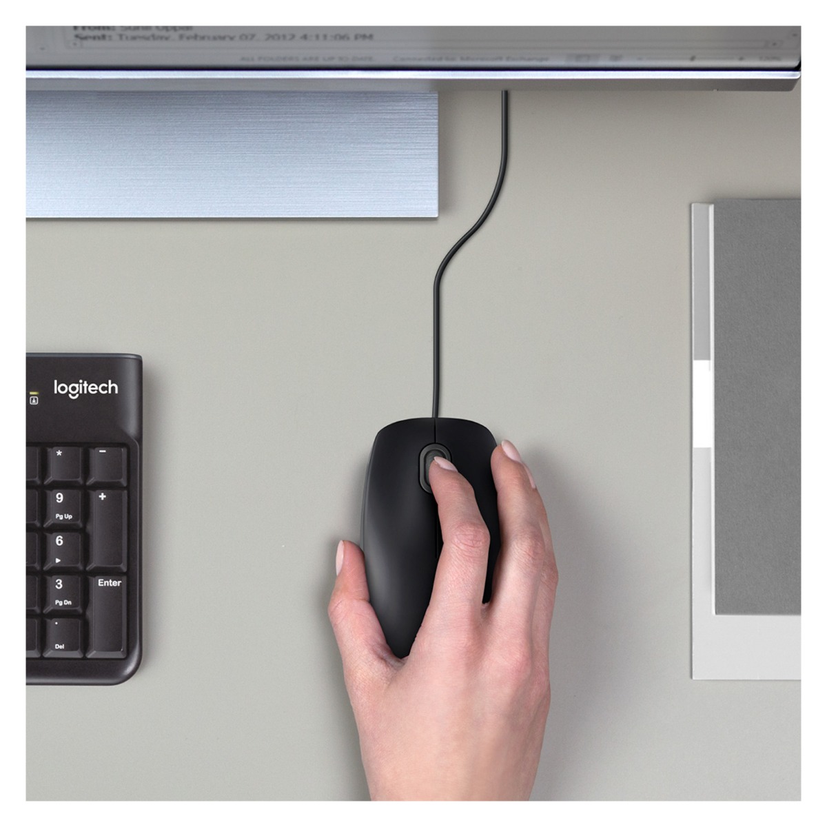 МИШКА LOGITECH B100 - Optical USB Mouse for Business, USB Type-A - Жична - Black - PN 910-003357