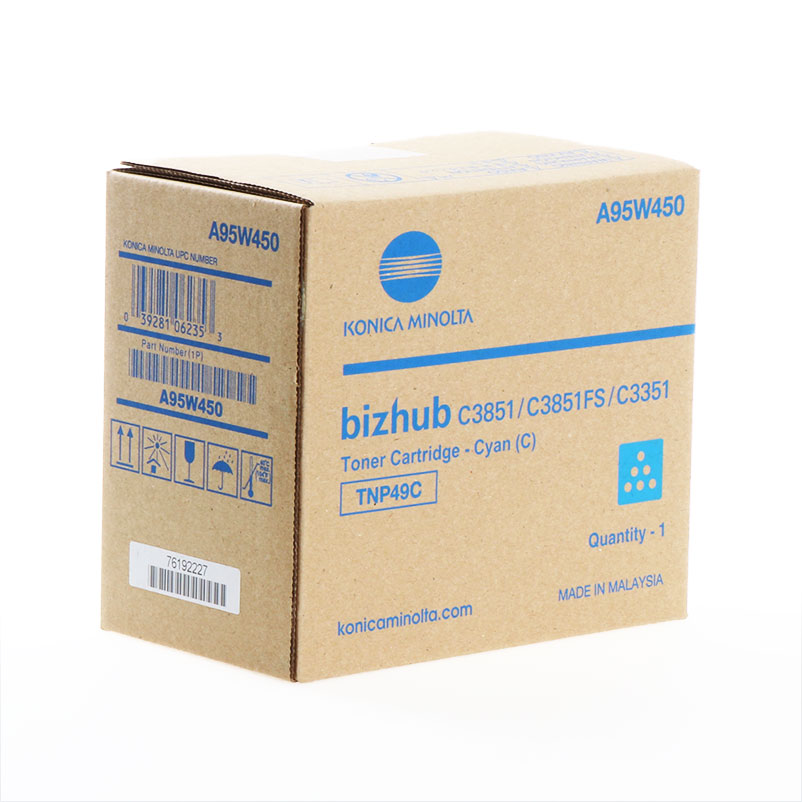 Тонер касета за Konica Minolta bizhub C3851/C3851FS/C3351 - Toner - TNP49C (TNP-49C) / A95W450 - Cyan - PN A95W450