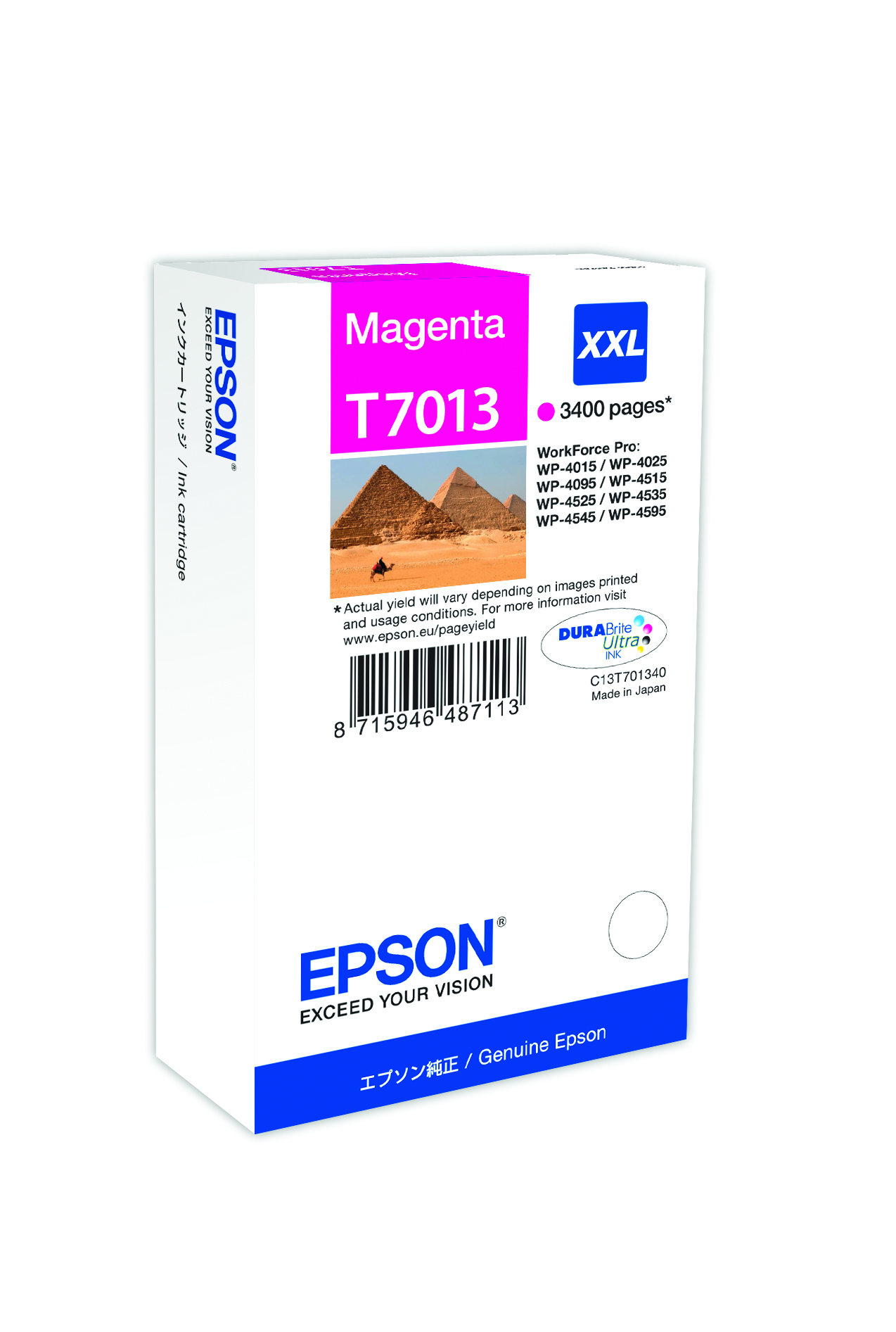 Глава за Epson WorkForce Pro WP-4095/WP-4015 - Ink - T7013 / C13T70134010 - Magenta - XXL - PN C13T70134010
