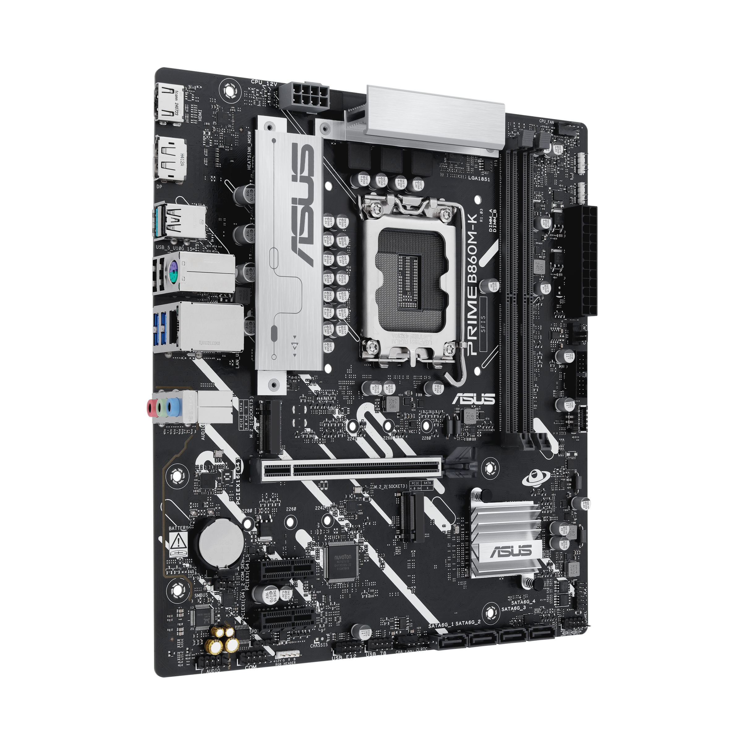 Дънна платка Asus Motherboard Prime B860M-K / 90MB1JT0-M0EAY0 - Black / Light gray - PN 90MB1JT0-M0EAY0