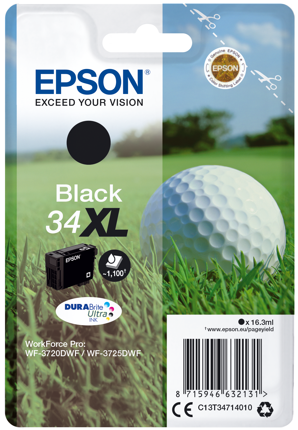 Глава за Epson WorkForce Pro WF-3700/WF-3720 Series - Ink - /34XL/ / C13T34714010 - Black - XL - PN C13T34714010