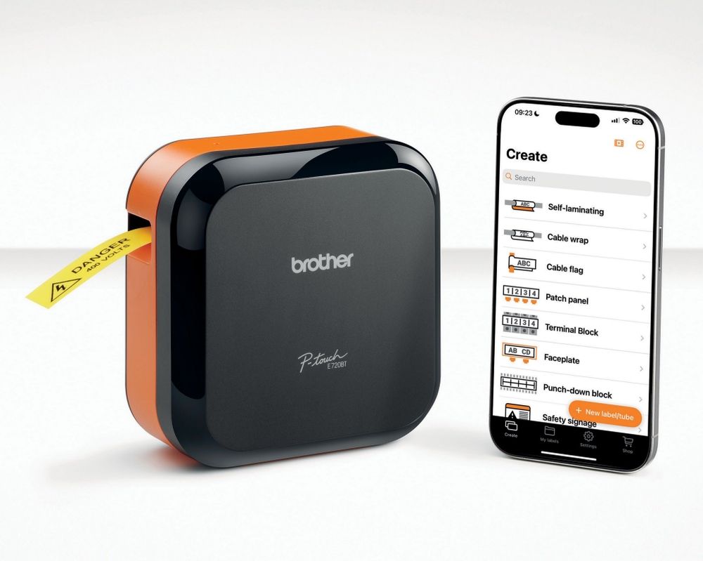ПРОФЕСИОНАЛЕН ЕТИКЕТЕН ПРИНТЕР BROTHER P-touch CUBE plus - PTE720BT (PT-E720BT) - PN PTE720BTZ1