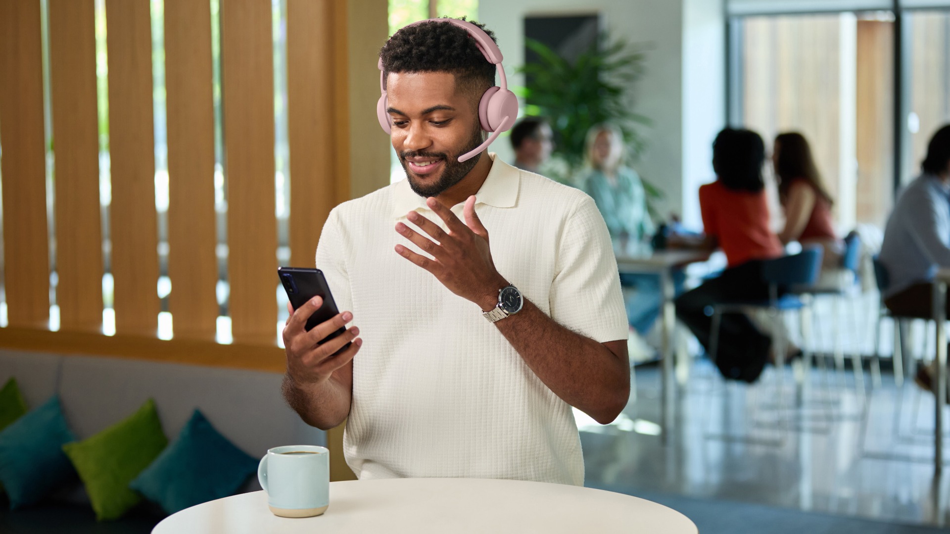 Слушалки Logitech Headset Zone Wireless 2 ES Rosé - PN 981-001521
