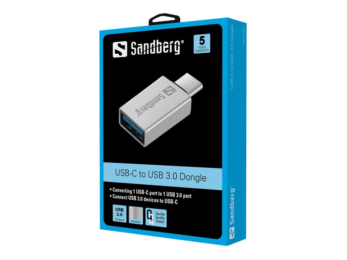 АДАПТЕР SANDBERG USB-C към USB 3.0  - Grey - PN 136-24
