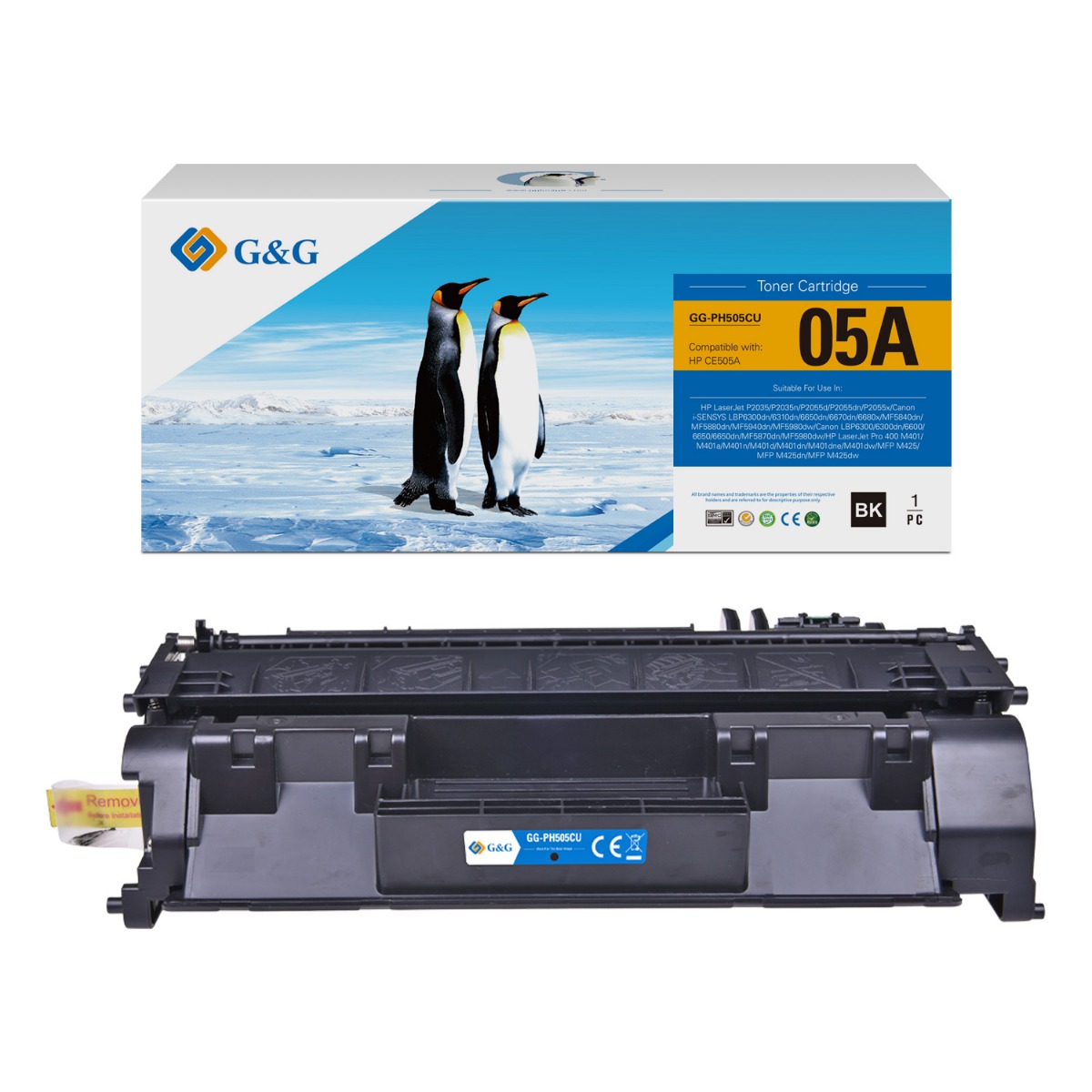 УНИВЕРСАЛНА КАСЕТА ЗА HP Laserjet P2035/P2055/Pro 400 M401/CANON LPB 6300/6310/6600/6650/6670 - CRG-719 (CRG719)/CE505A/CF280A - Black - PN NT-PH505CU - G&G