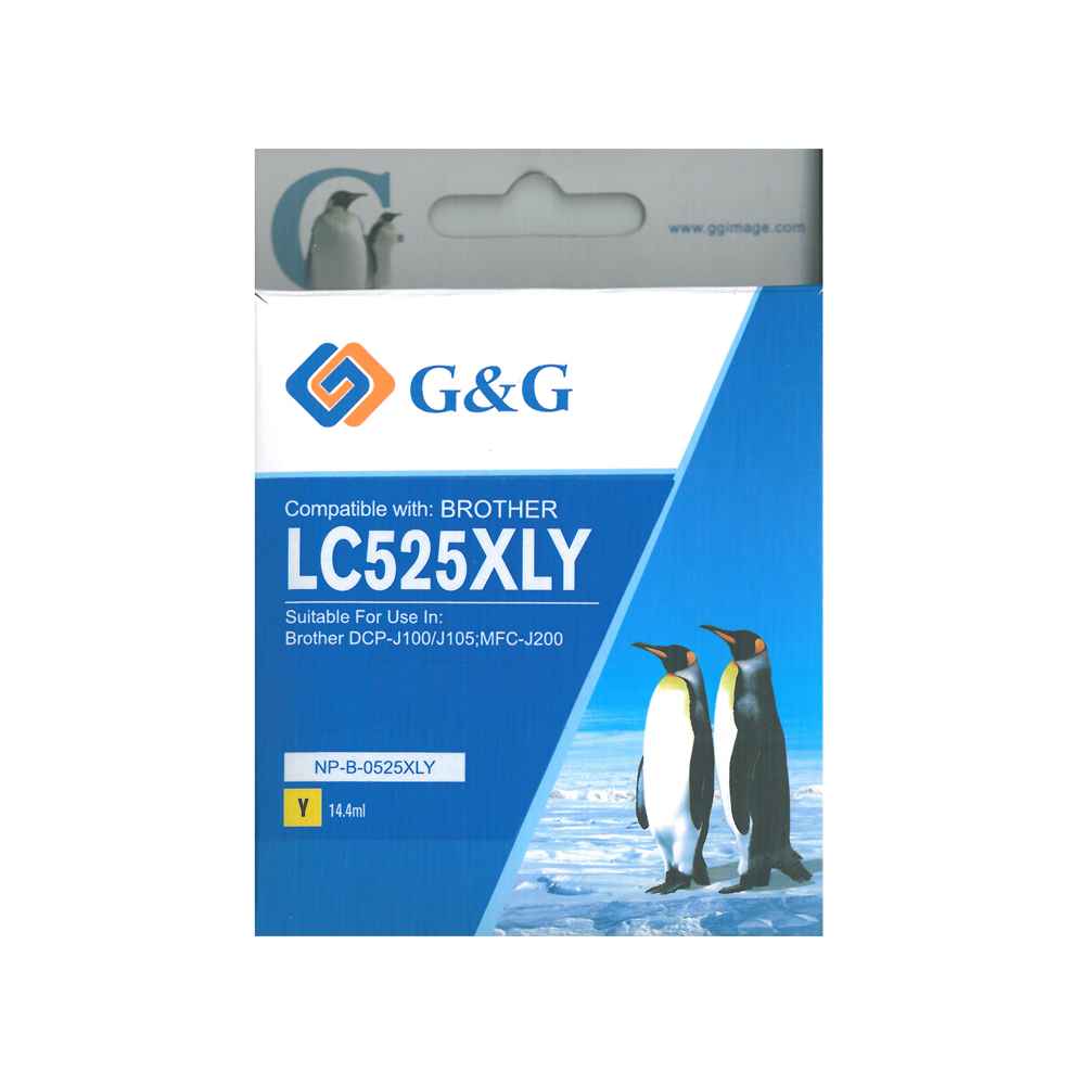 ГЛАВА ЗА BROTHER DCP J100/J105/MFC J200 - Yellow - LC525XLY (LC-525XLY) - HIGH CAPACITY - PN NP-B-0525XLY - G&G