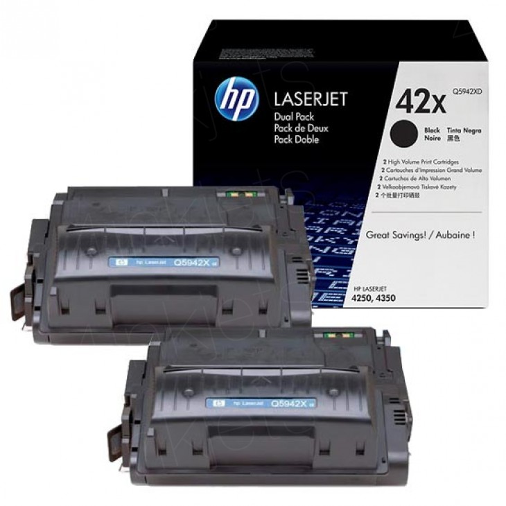 КОМПЛЕКТ 2 КАСЕТИ ЗА HP Laserjet SMART PRINT 4250/4350 - HIGH CAPACITY - /42X/ - TWIN PACK - Black - PN Q5942XD