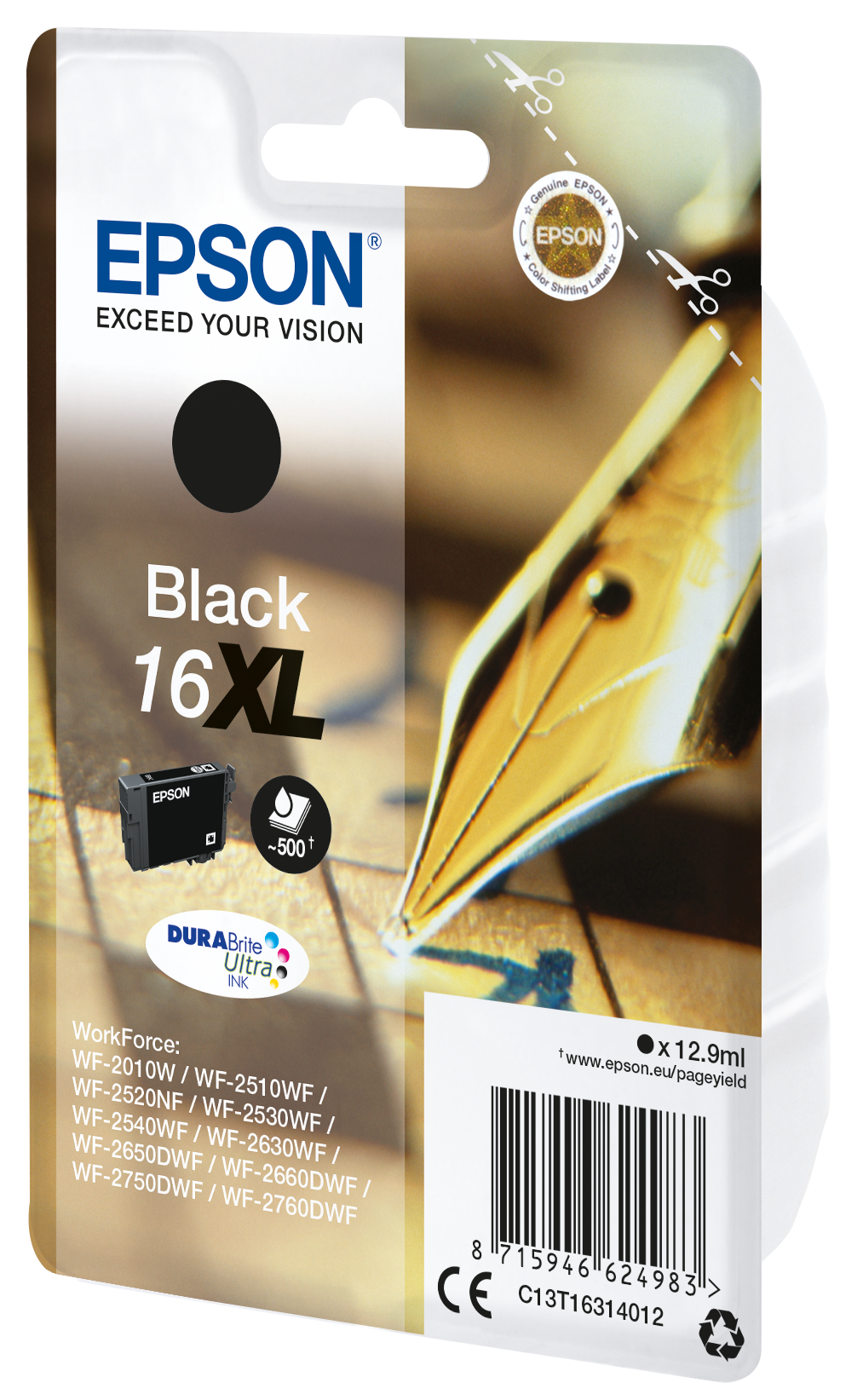 Глава за Epson WorkForce WF-2500 Series - Ink - /16XL/ / C13T16314012 - Black - XL - PN C13T16314012