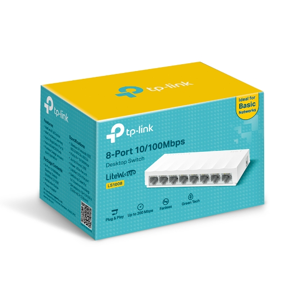 СУИЧ TP-LINK LS1008 - бял, 8 порта - PN LS1008