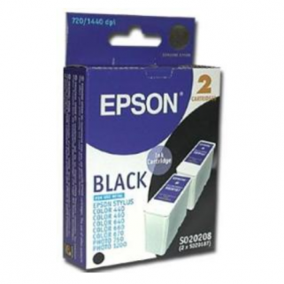 КОМПЛЕКТ 2 ГЛАВИ ЗА EPSON STYLUS 440/460/640/660/PHOTO 750/1200 - Black - twin pack - S020187 - OUTLET - PN S020208