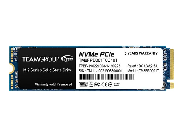 ВЪТРЕШЕН ТВЪРД ДИСК Team Group SSD MP33 Pro - 1TB - M.2 2280 - PCIe 3.0 x4 NVMe - PN TM8FPD001T0C101