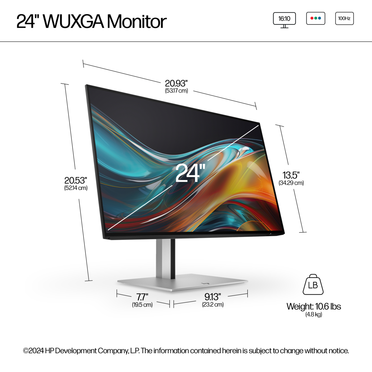 Монитор 24" HP Monitor 8X534AA / 8X534AA#ABB Silver/Black - PN 8X534AA#ABB