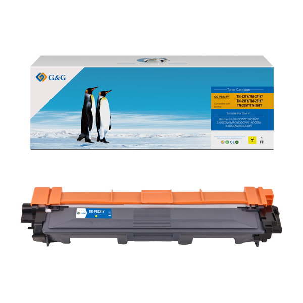 УНИВЕРСАЛНА КАСЕТА ЗА BROTHER HL 3140CW/3150CDW/3170CDW/MFC 9130CW/9140CDN - Yellow - TN241Y (TN-241Y)/TN221Y (TN-221Y)/TN251Y (TN-251Y)/TN261Y (TN-261Y)/TN265Y (TN-265Y)/TN291Y (TN-291Y) - PN NT-PB221Y - G&G