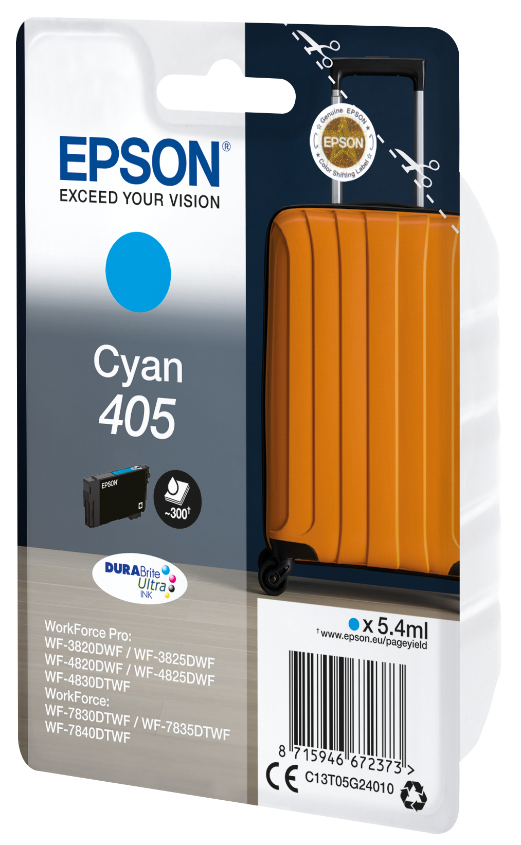 Глава за Epson WorkForce Pro WF-4800/WF-3800/WF-7800 Series - Ink - /405/ / C13T05G24010 - Cyan - PN C13T05G24010