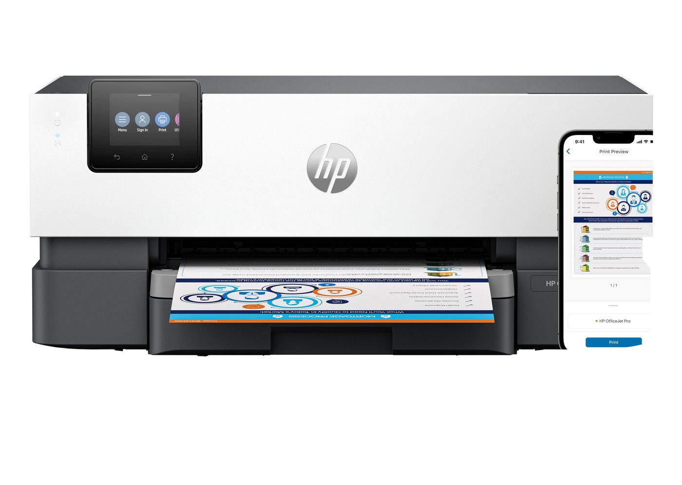 МАСТИЛОСТРУЕН ПРИНТЕР HEWLETT PACKARD OFFICEJET PRO 9110B - 5A0S3B#686