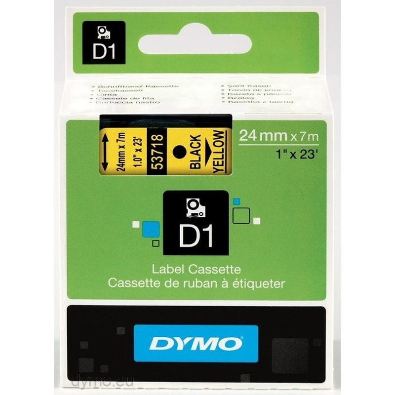 Лента за етикетни принтери Dymo Ribbon 53718 / S0720980 - Black on Yellow - PN S0720980 +