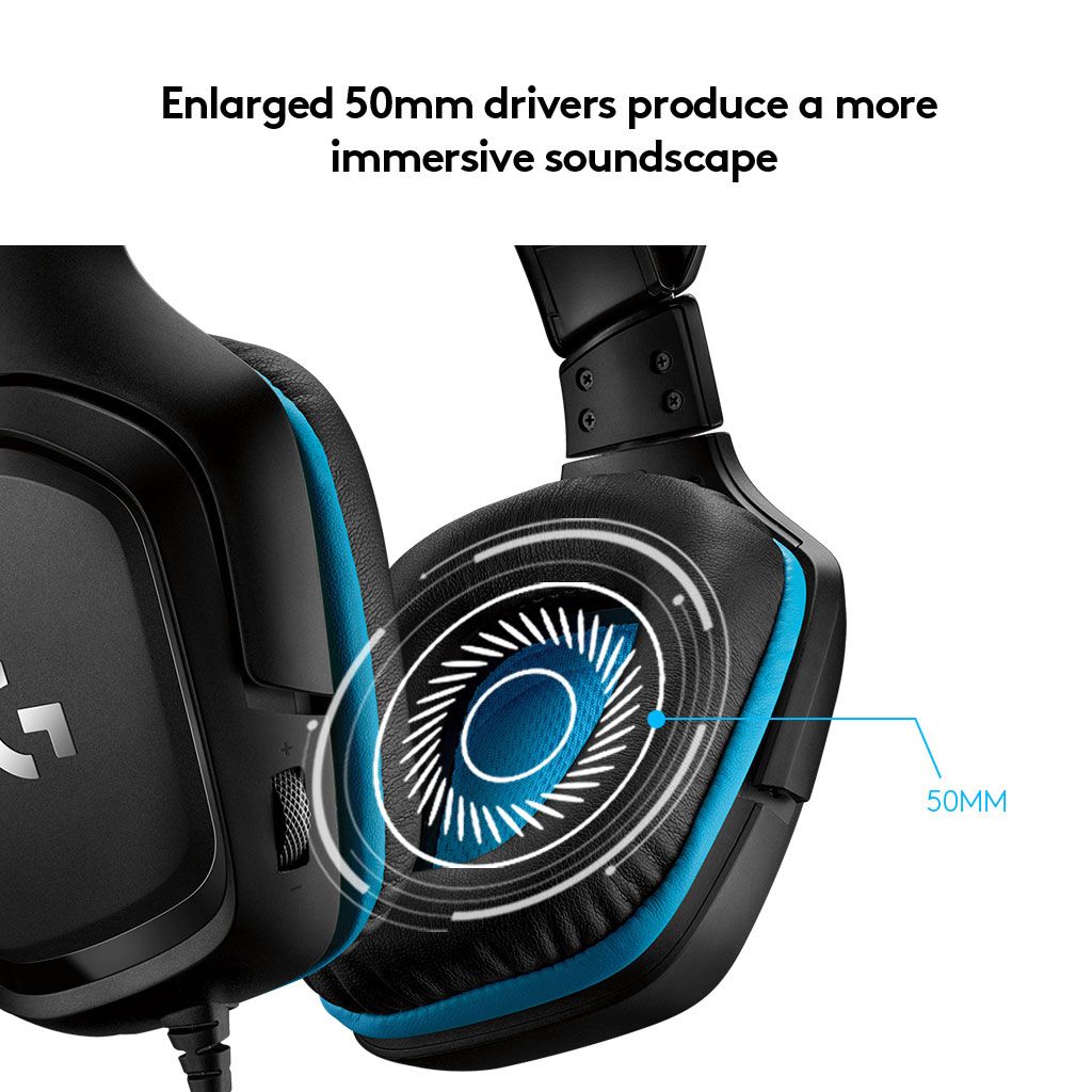 ГЕЙМЪРСКИ СЛУШАЛКИ LOGITECH ZG432 - Black-Cyan - PN 981-000770