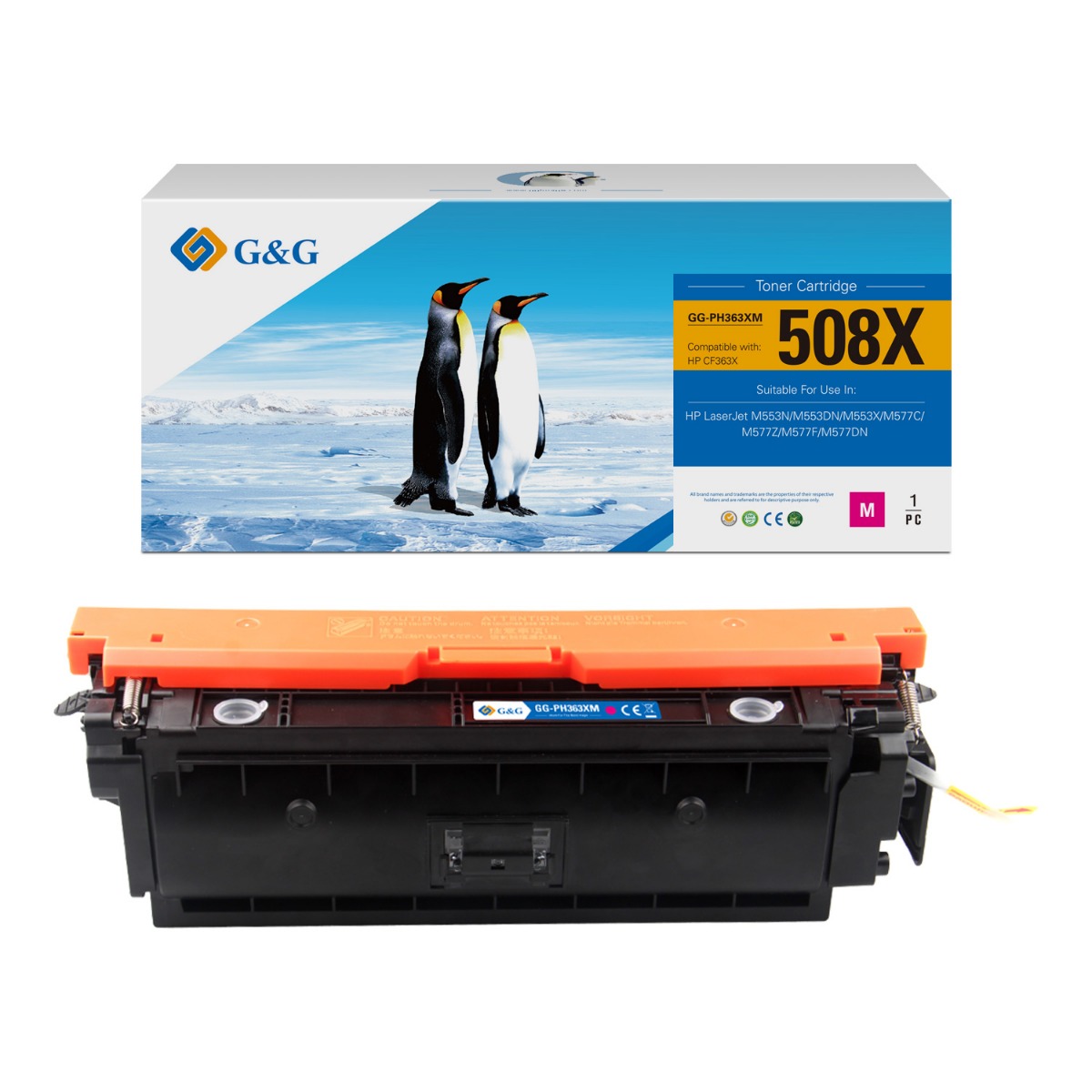 КАСЕТА ЗА HP Color LaserJet Enterprise M553 series - /508X/- CF363X - Magenta - PN NT-PH363XM - G&G