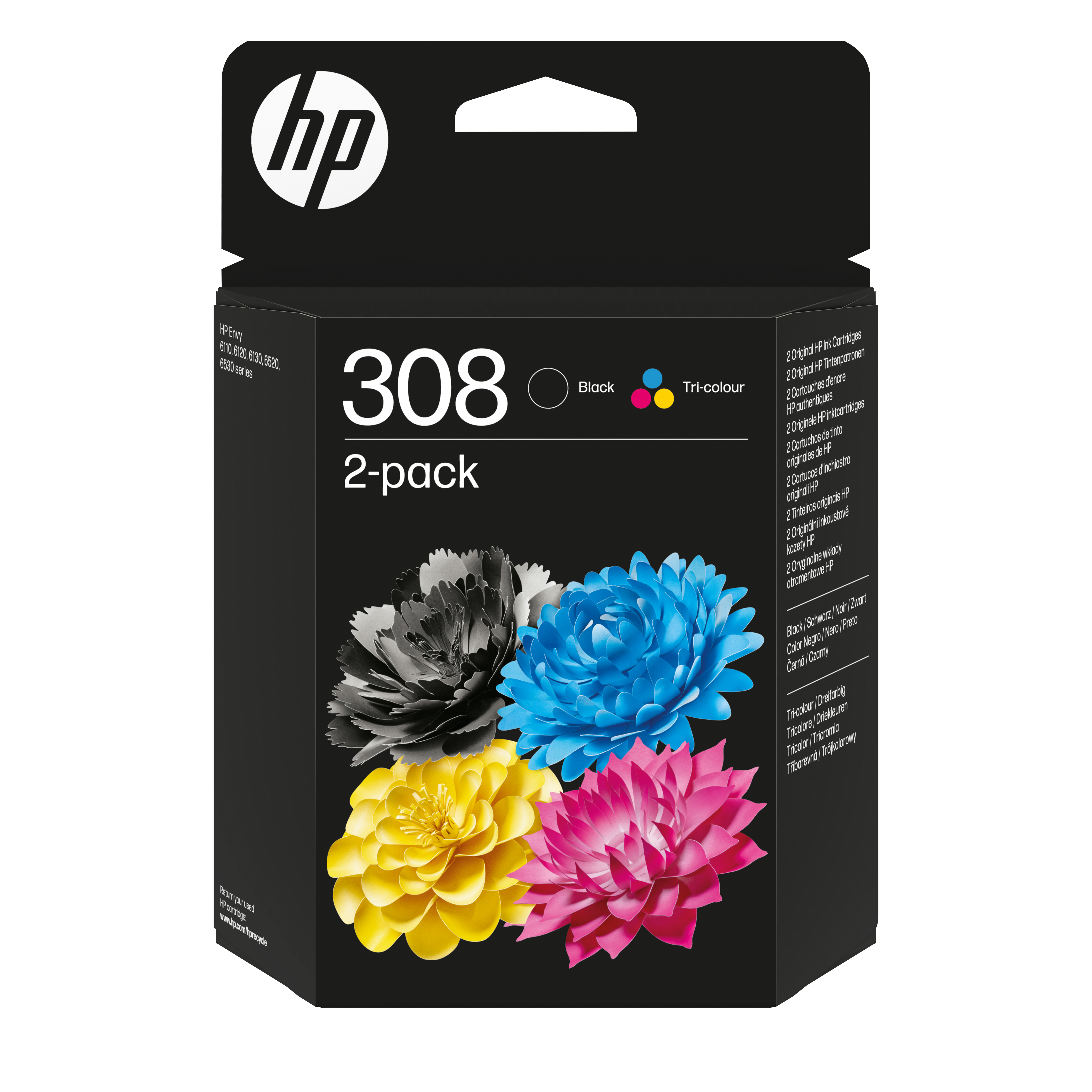 Комплект 2 глави за HP Envy 6100/6500 Series - Ink - /308/ / 6L6S6UE - BK/C/M/Y - Double pack - PN 6L6S6UE