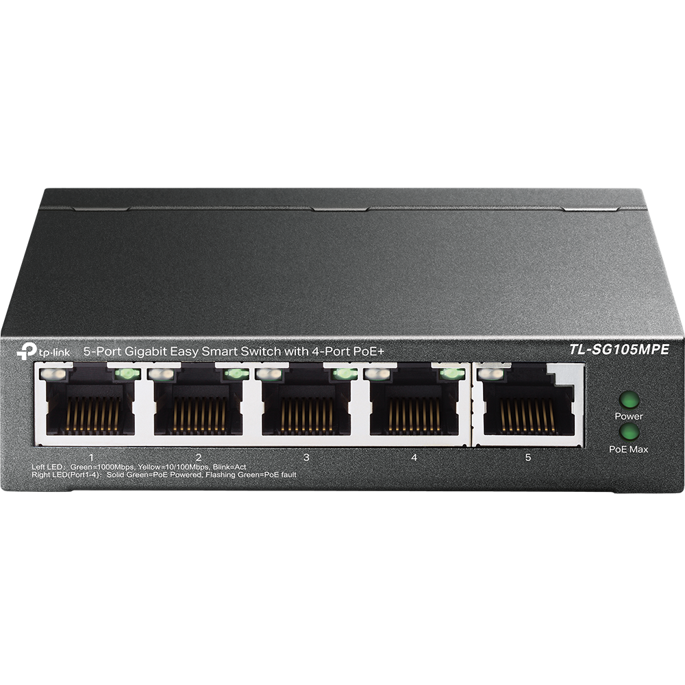 Суич TP-LINK Switch TL-SG105MPE / TL-SG105MPE - Black - PN TL-SG105MPE