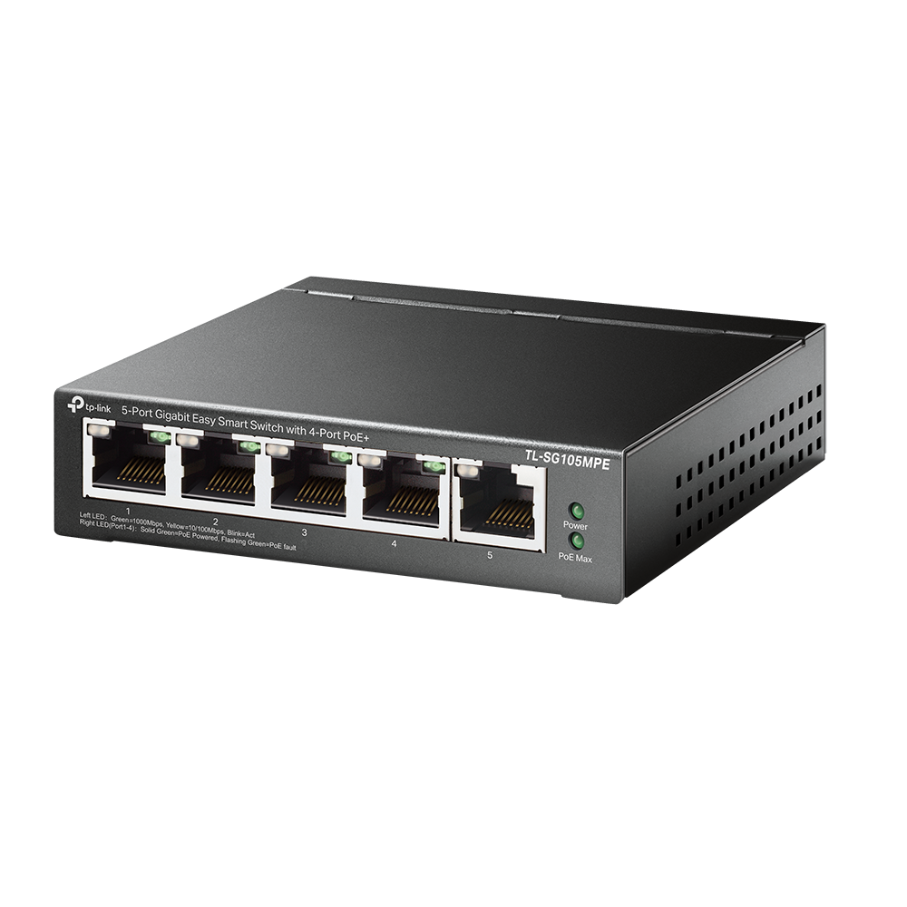 Суич TP-LINK Switch TL-SG105MPE / TL-SG105MPE - Black - PN TL-SG105MPE