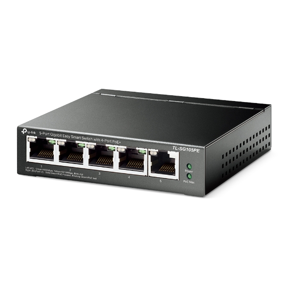 Суич TP-LINK Switch TL-SG105PE / TL-SG105PE - Black - PN TL-SG105PE