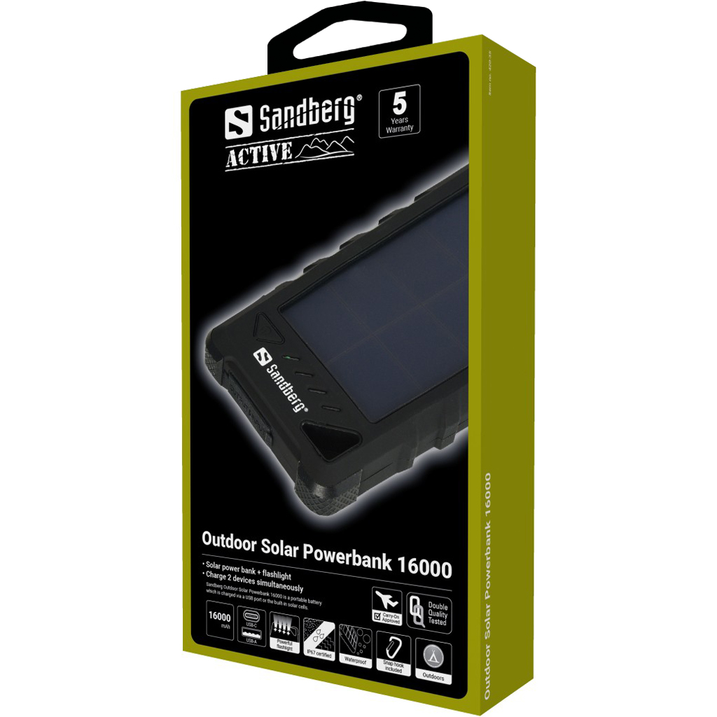 ПРЕНОСИМА СОЛАРНА БАТЕРИЯ SANDBERG 16000 mAh - Black - PN 420-35
