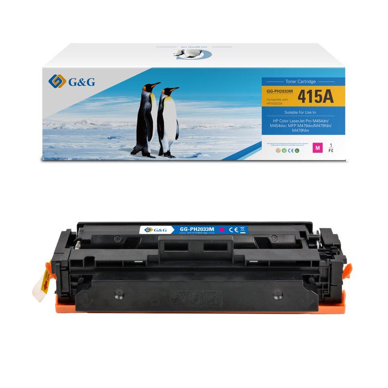 КАСЕТА ЗА HP Color Laserjet PRO M454dn/M454dw/MFP M479dw/M479fdn/M479fdw - WITH CHIP / С ЧИП - Magenta - /415A/ - W2033A - PN NT-PH2033M - G&G 