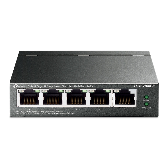 Суич TP-LINK Switch TL-SG105PE / TL-SG105PE - Black - PN TL-SG105PE