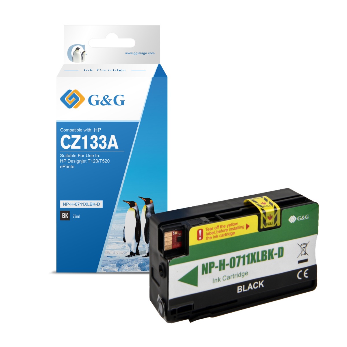 ГЛАВА ЗА HEWLETT PACKARD Designjet T120/T520 e-Printer series - HIGH CAPACITY - Black - /711XLBK/ - CZ133A - PN NP-H-711XLBK - G&G