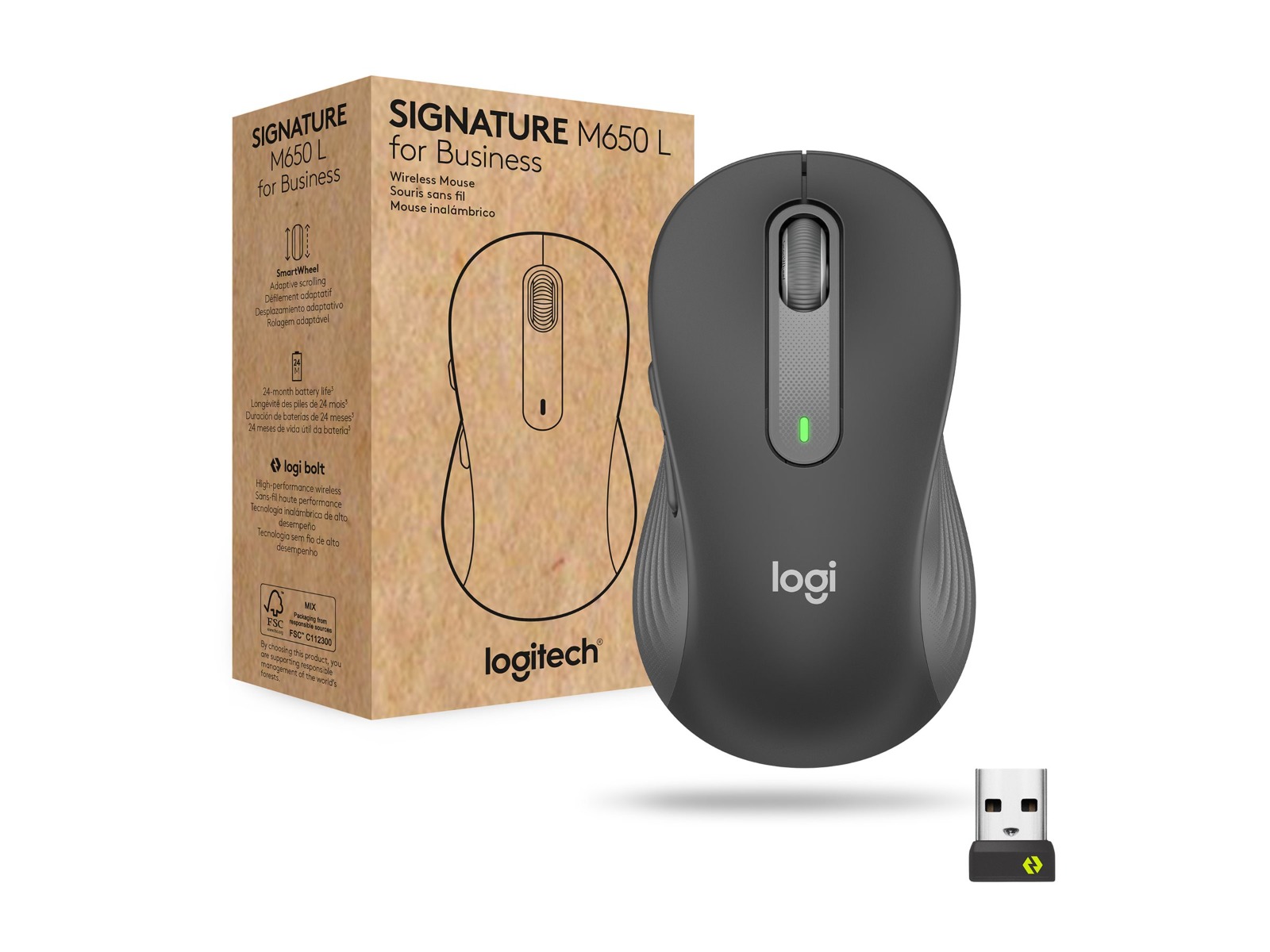 Мишка Logitech Mouse M650 Signature L Business / 910-006348 - Black - PN 910-006348