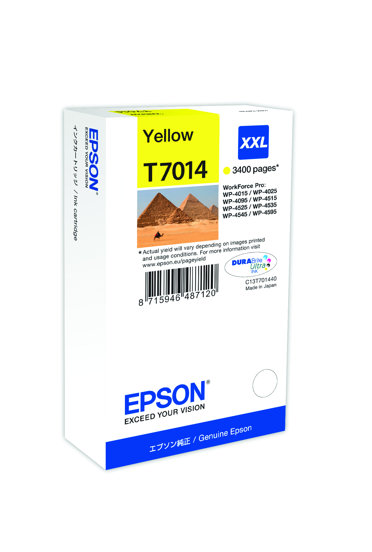Глава за Epson WorkForce Pro WP-4095/WP-4015 - Ink - T7014 / C13T70144010 - Yellow - XXL - PN C13T70144010
